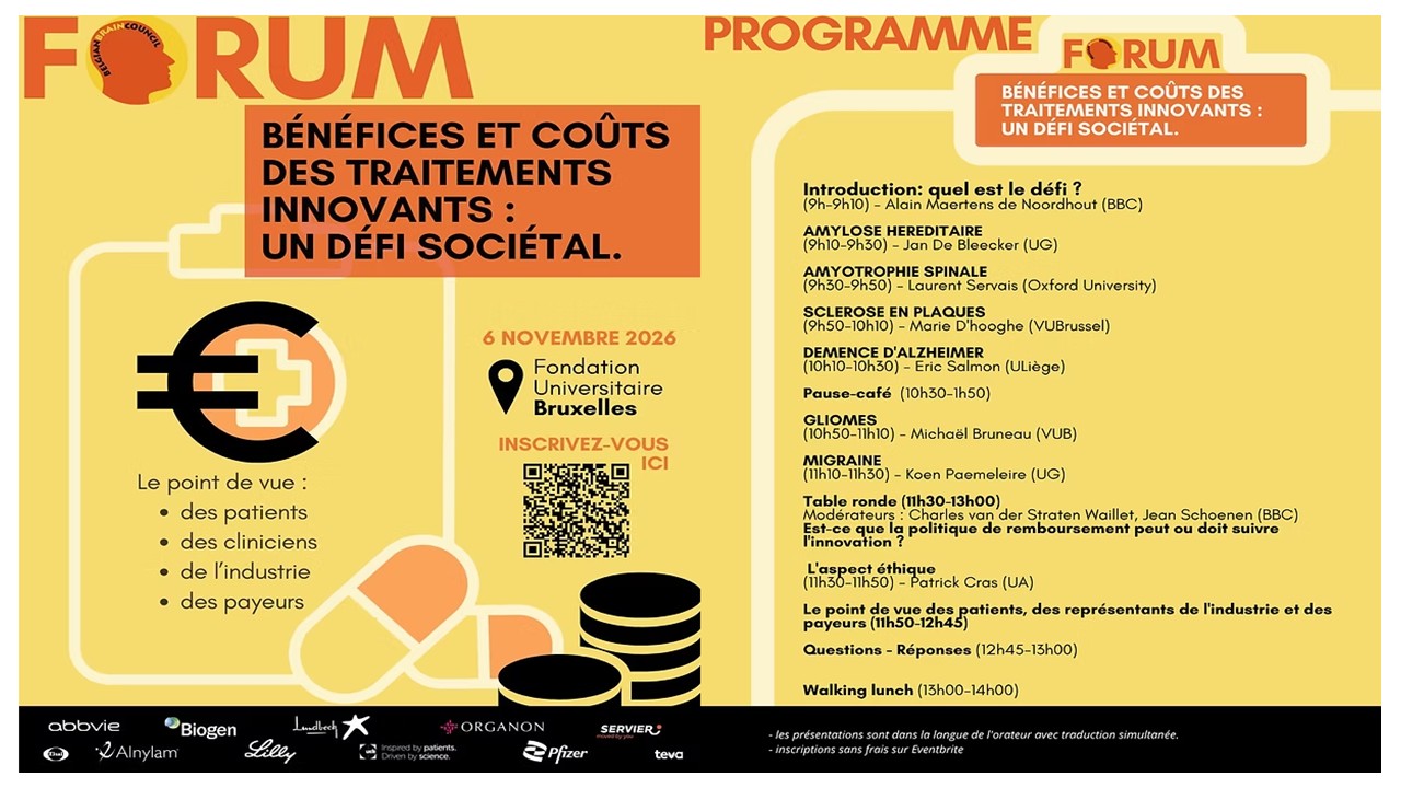 Forum du Belgian Brain Council — 6 novembre 2026 à Bruxelles